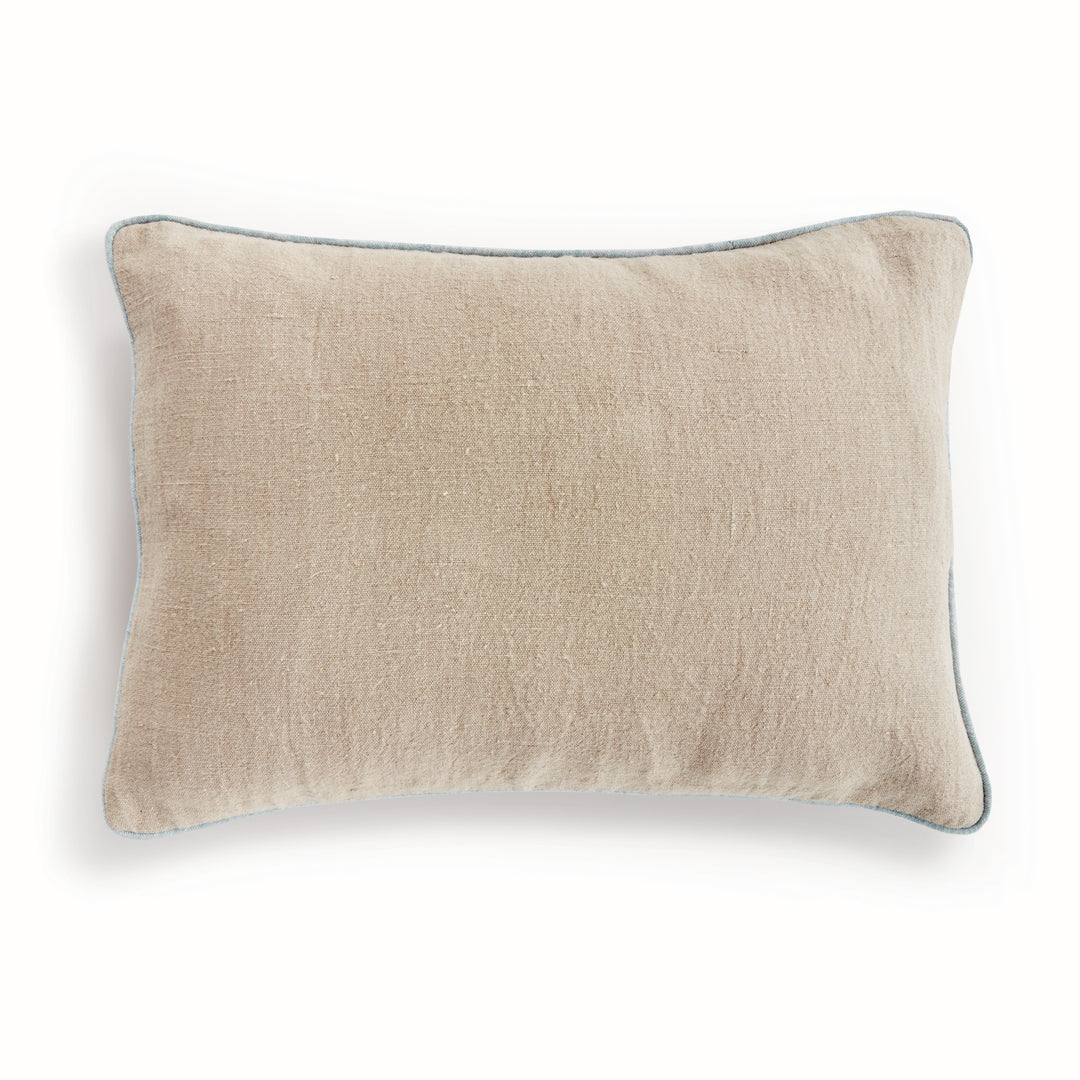 ELIAS LUMBAR PILLOW - Flax/Blue