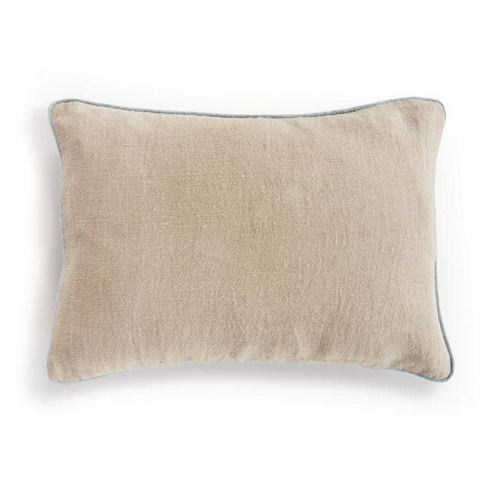 ELIAS LUMBAR PILLOW - Flax/Blue