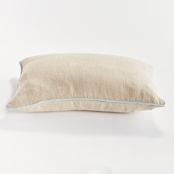 ELIAS LUMBAR PILLOW - Flax/Blue