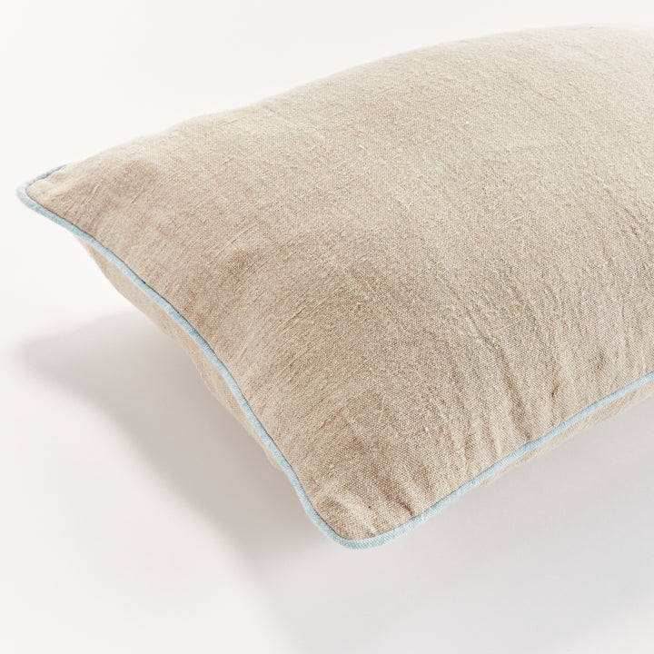 ELIAS LUMBAR PILLOW - Flax/Blue