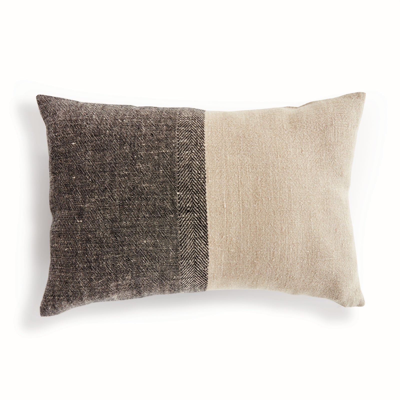 JULES LUMBAR PILLOW - Black/Flax