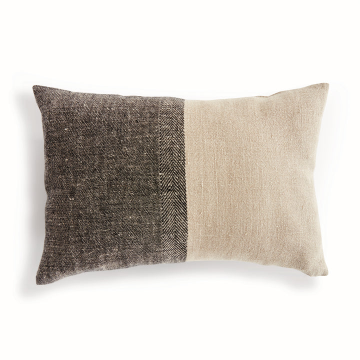 JULES LUMBAR PILLOW - Black/Flax