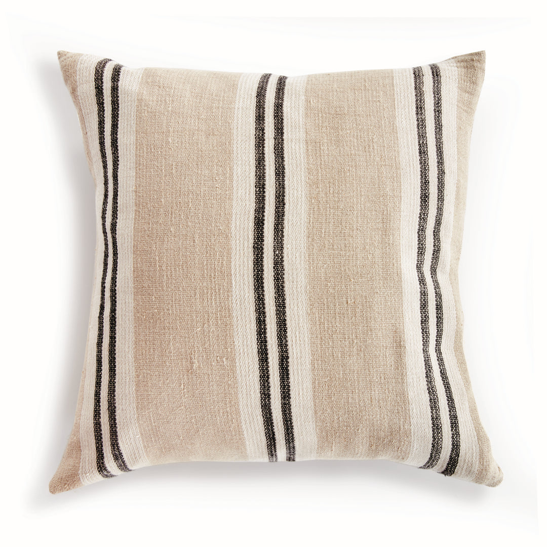 THEO PILLOW 24" - Flax/Charcoal