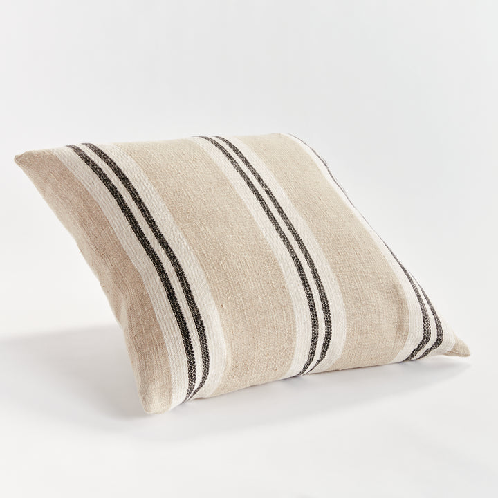 THEO PILLOW 24" - Flax/Charcoal