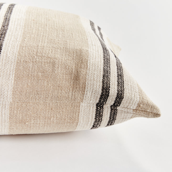 THEO PILLOW 24" - Flax/Charcoal