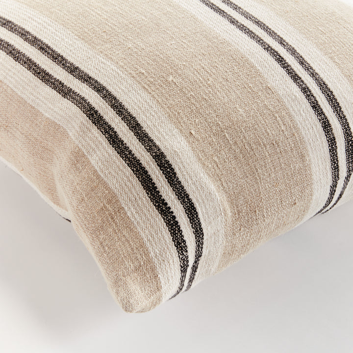 THEO PILLOW 24" - Flax/Charcoal