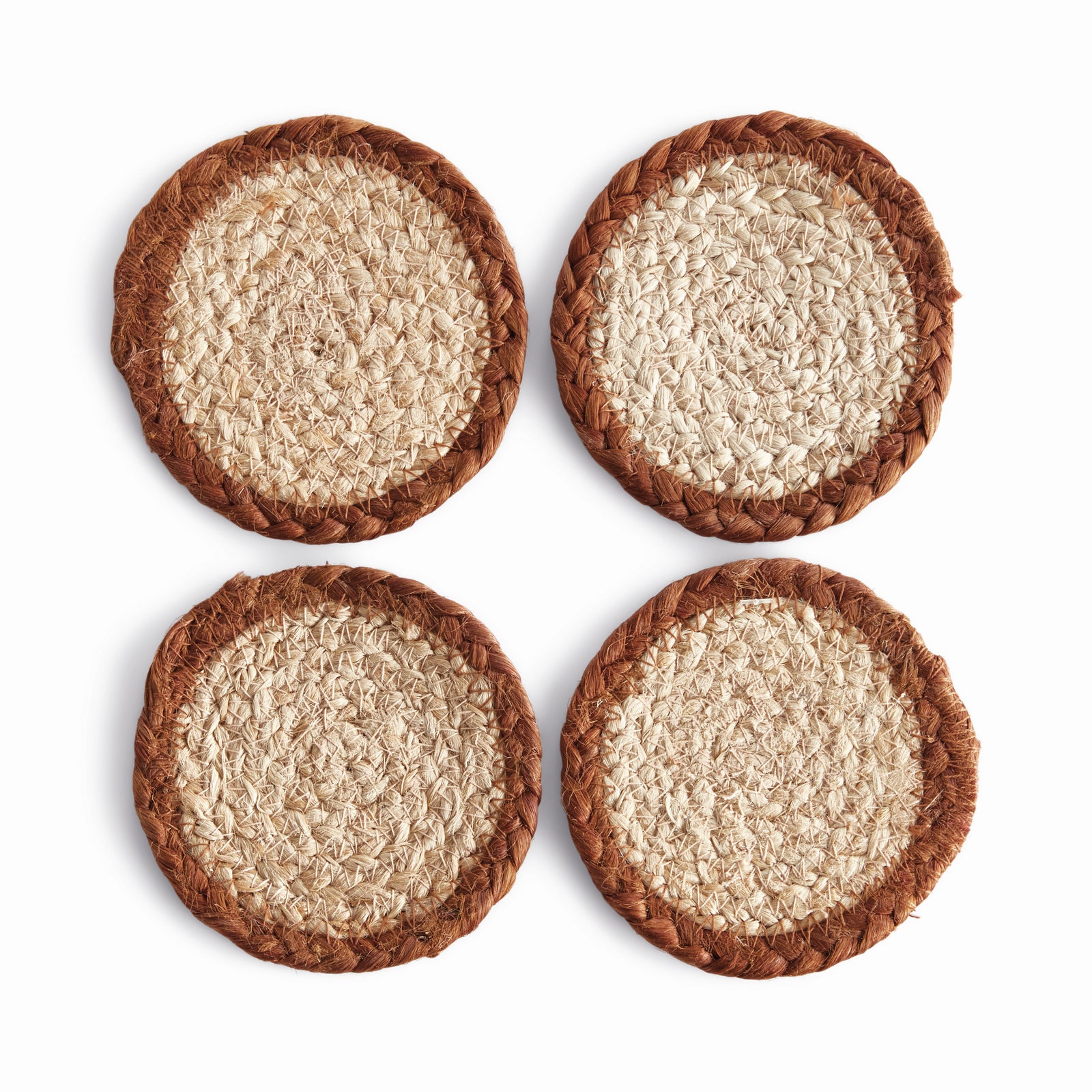 JUTE COASTERS, SET OF 4 - Natural / Rust