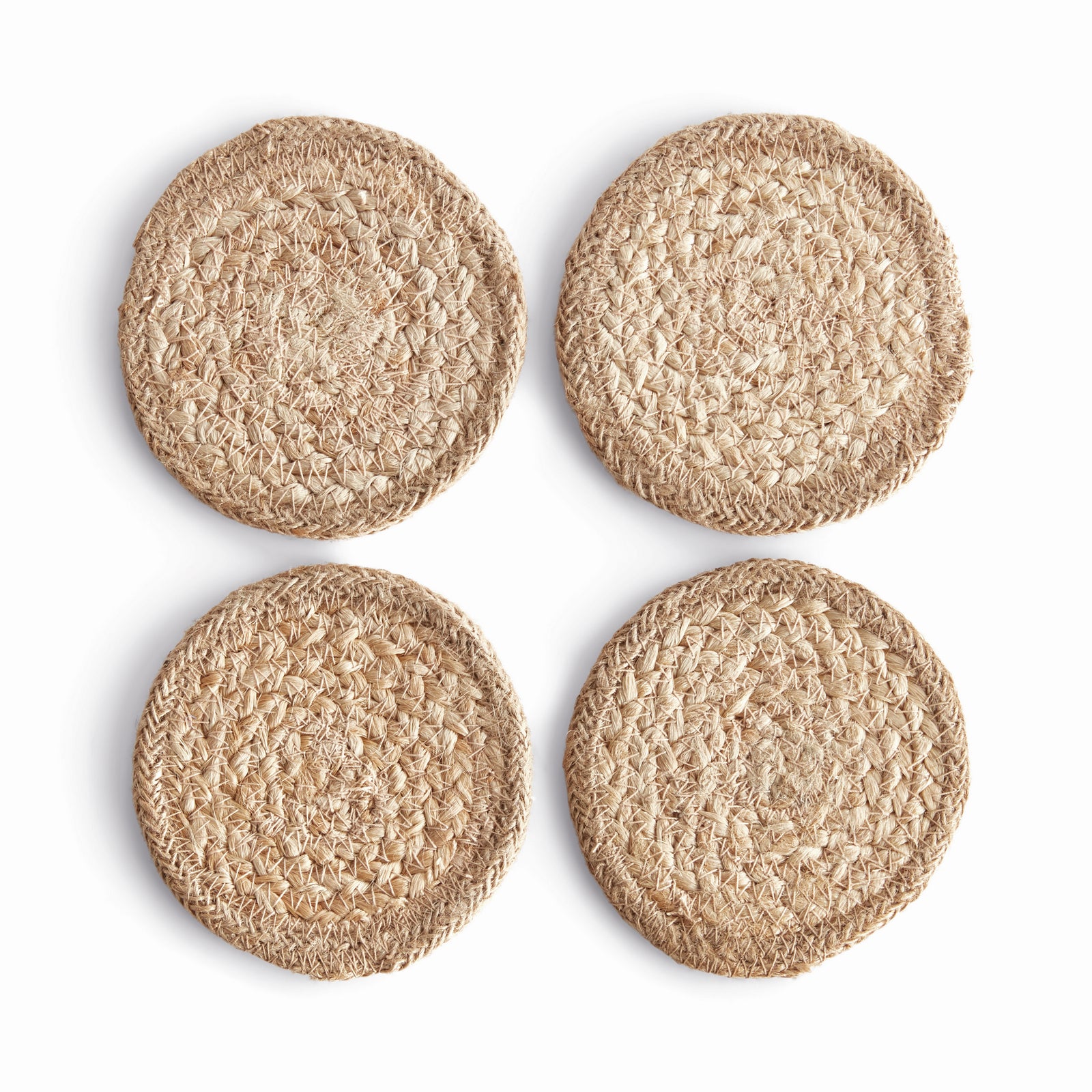 JUTE COASTERS, SET OF 4 - Natural  / Light Taupe
