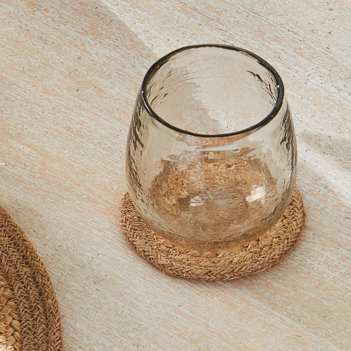 JUTE COASTERS, SET OF 4 - Natural  / Light Taupe