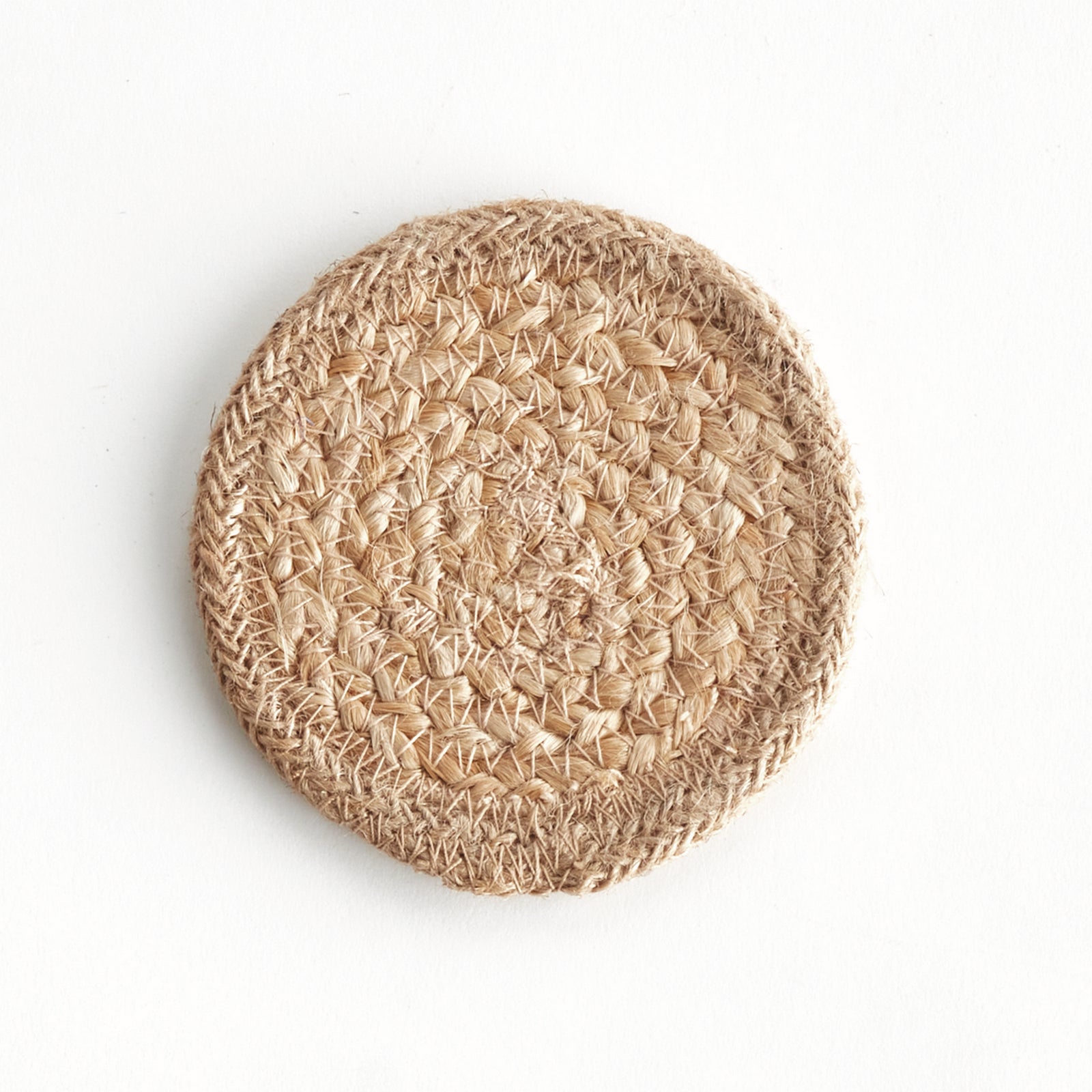 JUTE COASTERS, SET OF 4 - Natural  / Light Taupe