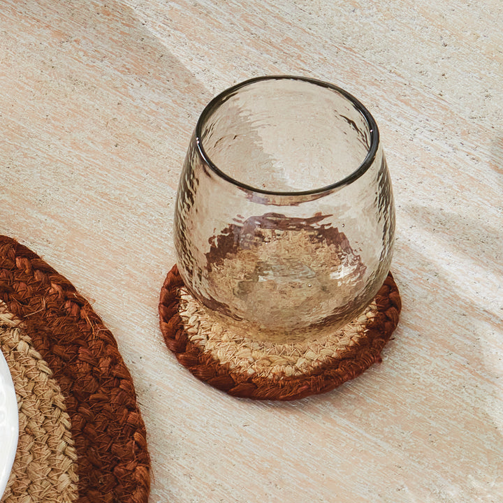 JUTE COASTERS, SET OF 4 - Natural / Rust