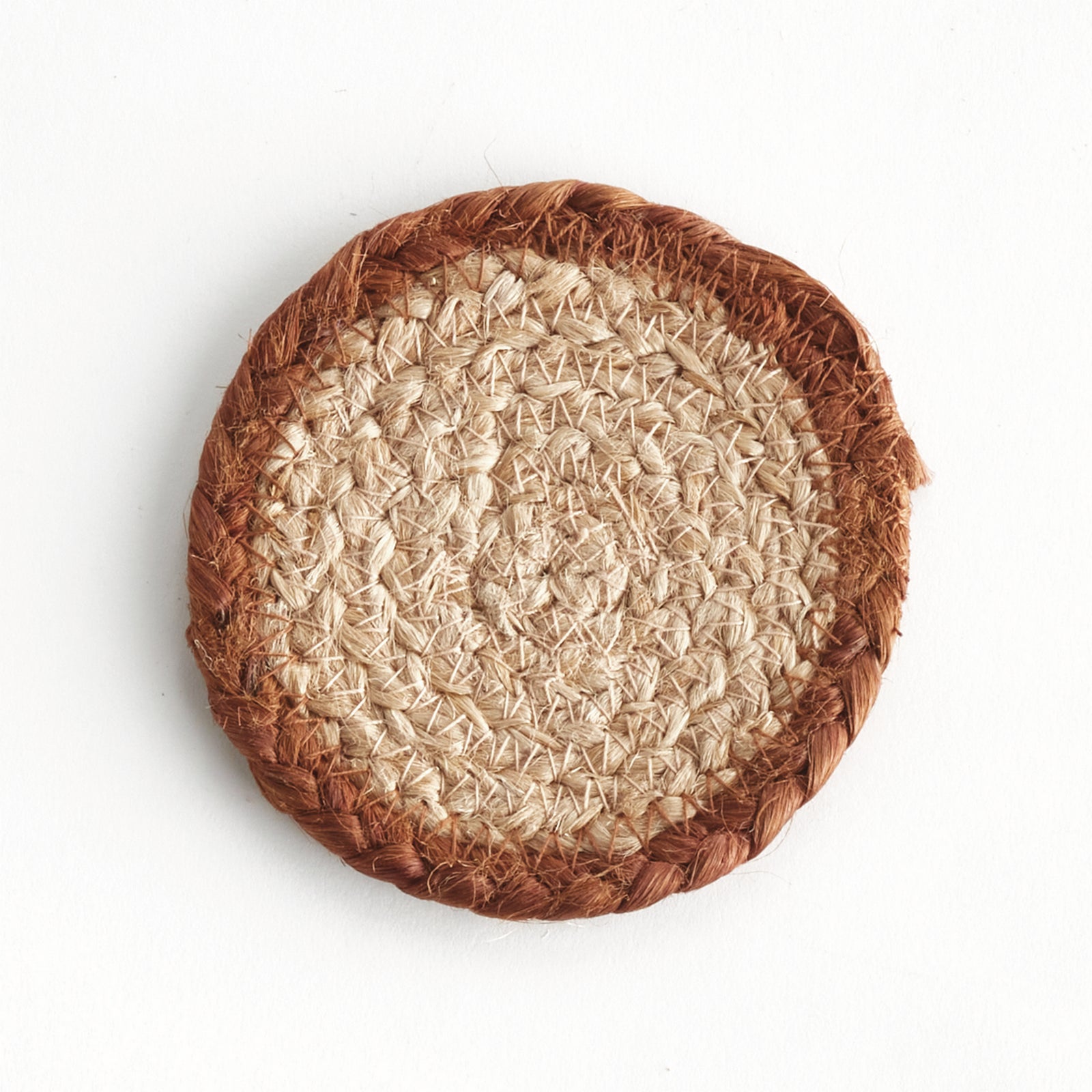 JUTE COASTERS, SET OF 4 - Natural / Rust