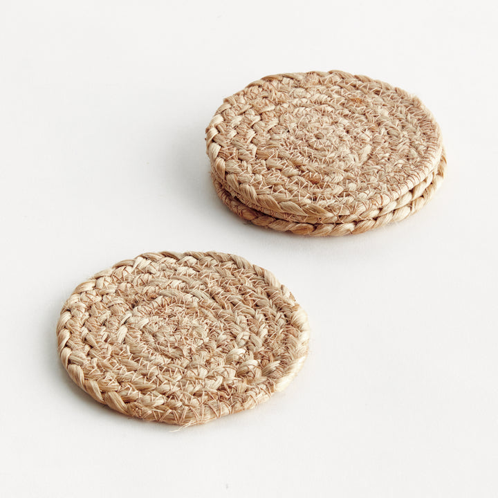 JUTE COASTERS, SET OF 4 - Natural