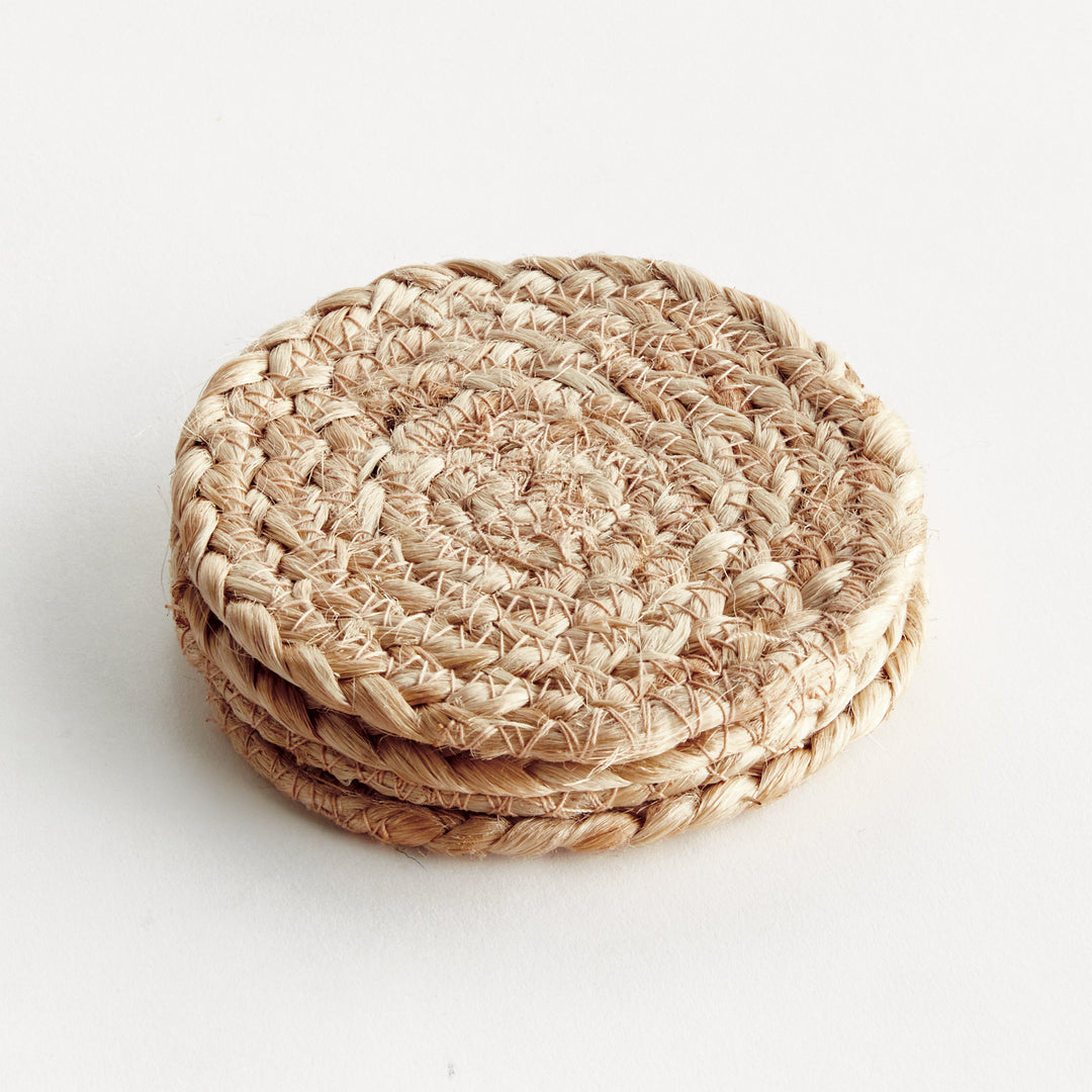 JUTE COASTERS, SET OF 4 - Natural