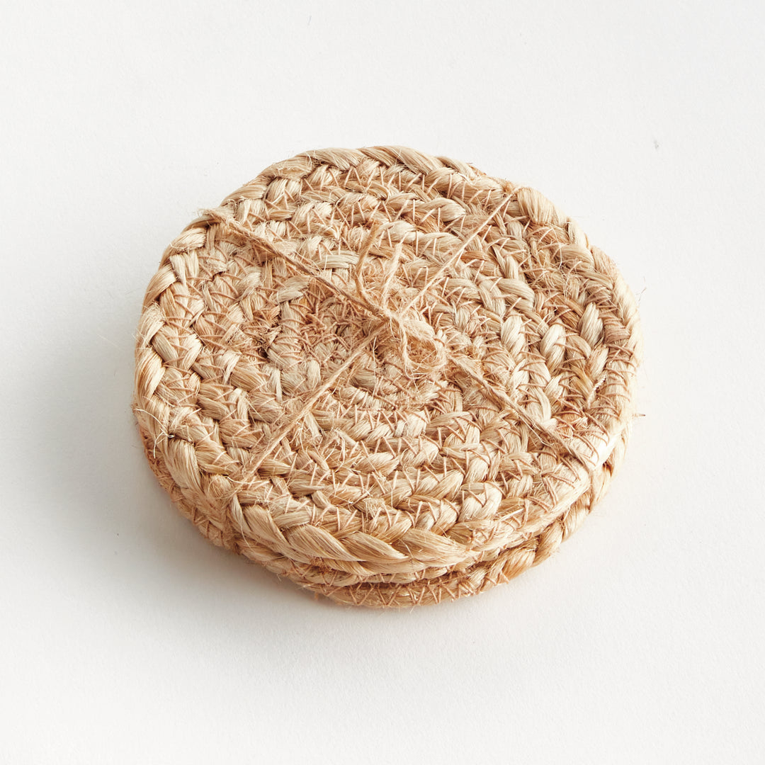 JUTE COASTERS, SET OF 4 - Natural