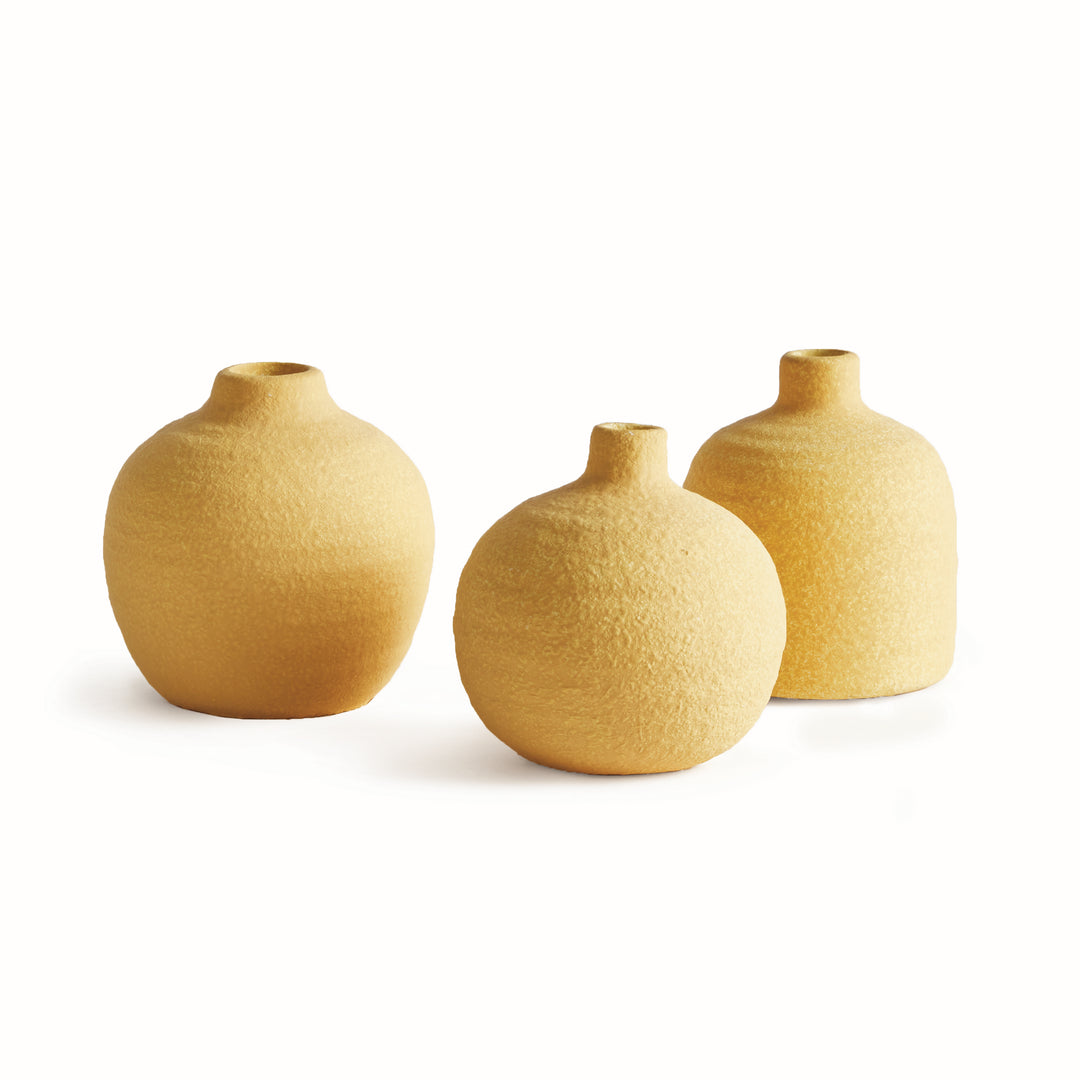 JORDAN BUD VASES, SET OF 3 - Mustard