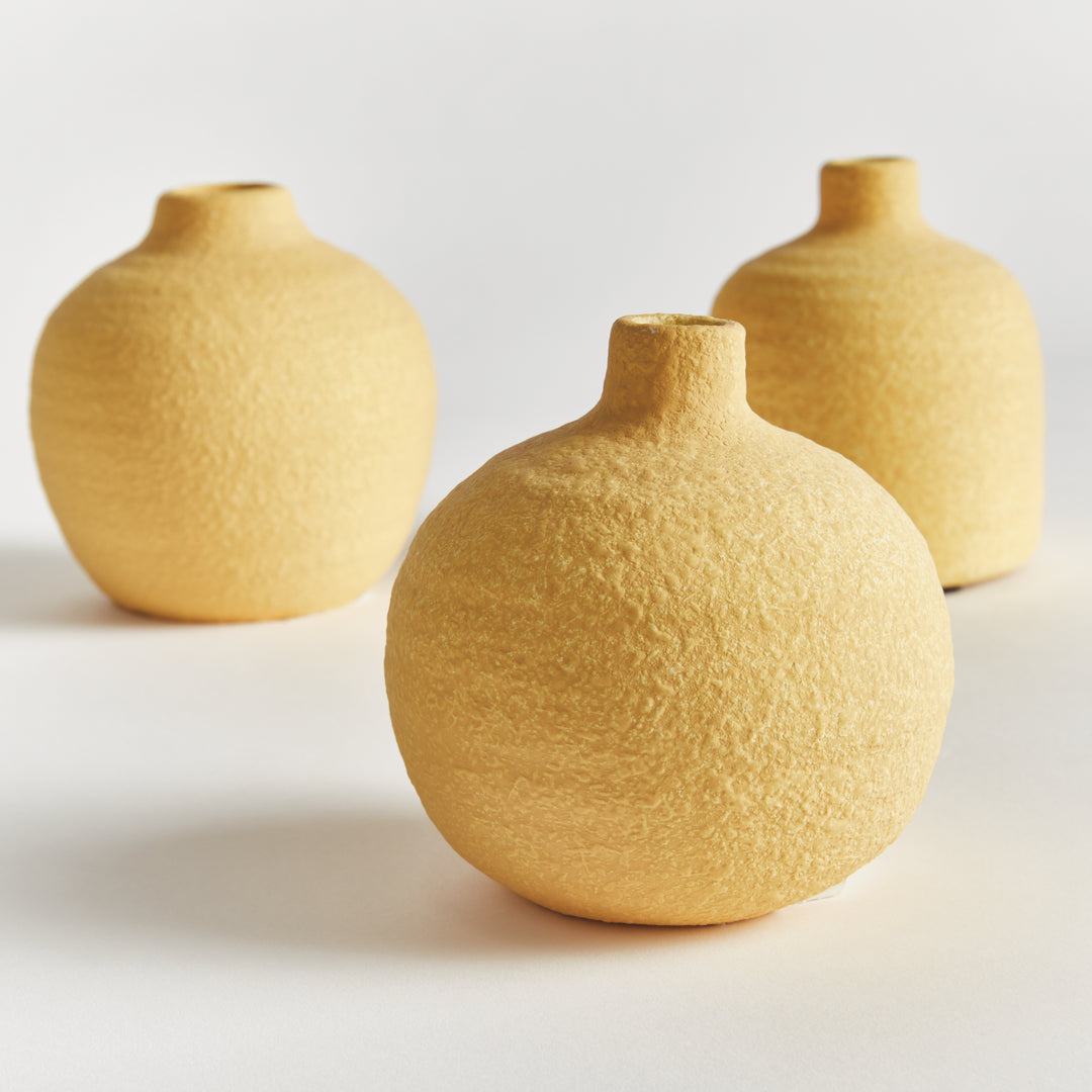 JORDAN BUD VASES, SET OF 3 - Mustard