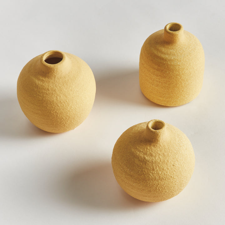 JORDAN BUD VASES, SET OF 3 - Mustard