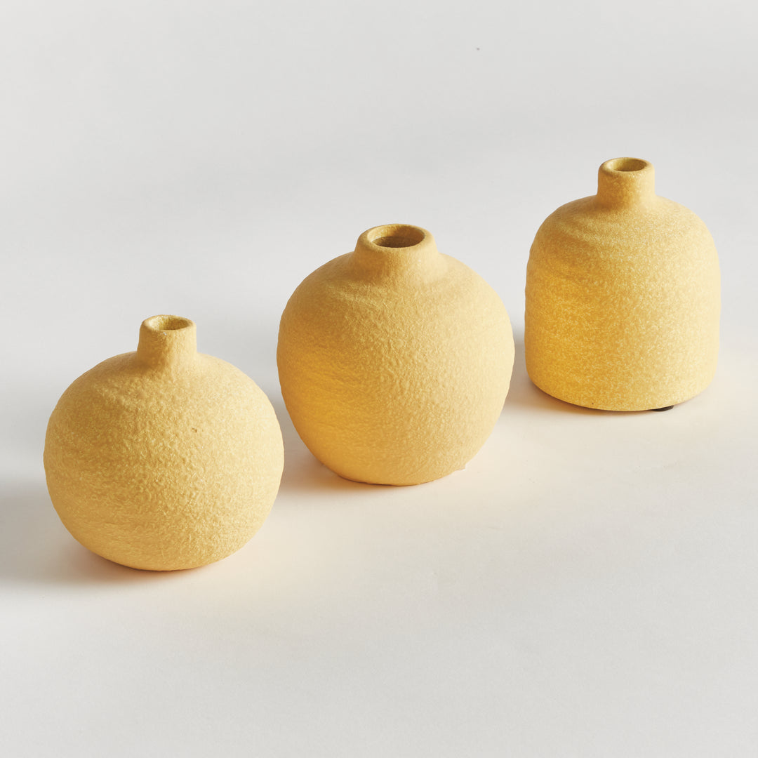 JORDAN BUD VASES, SET OF 3 - Mustard