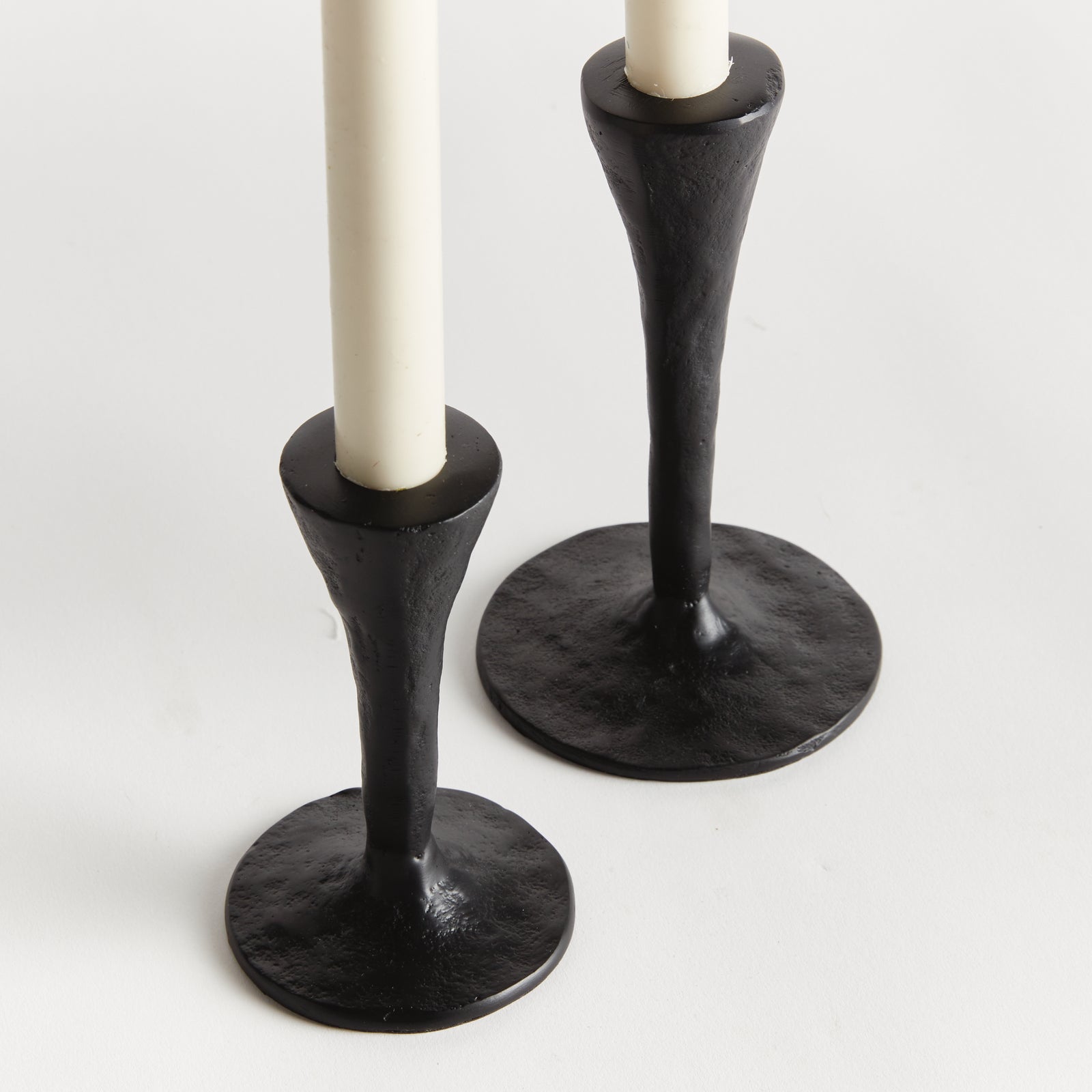 NOAH TAPER HOLDERS, SET OF 2 - Black