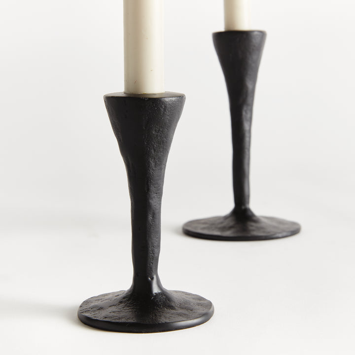 NOAH TAPER HOLDERS, SET OF 2 - Black