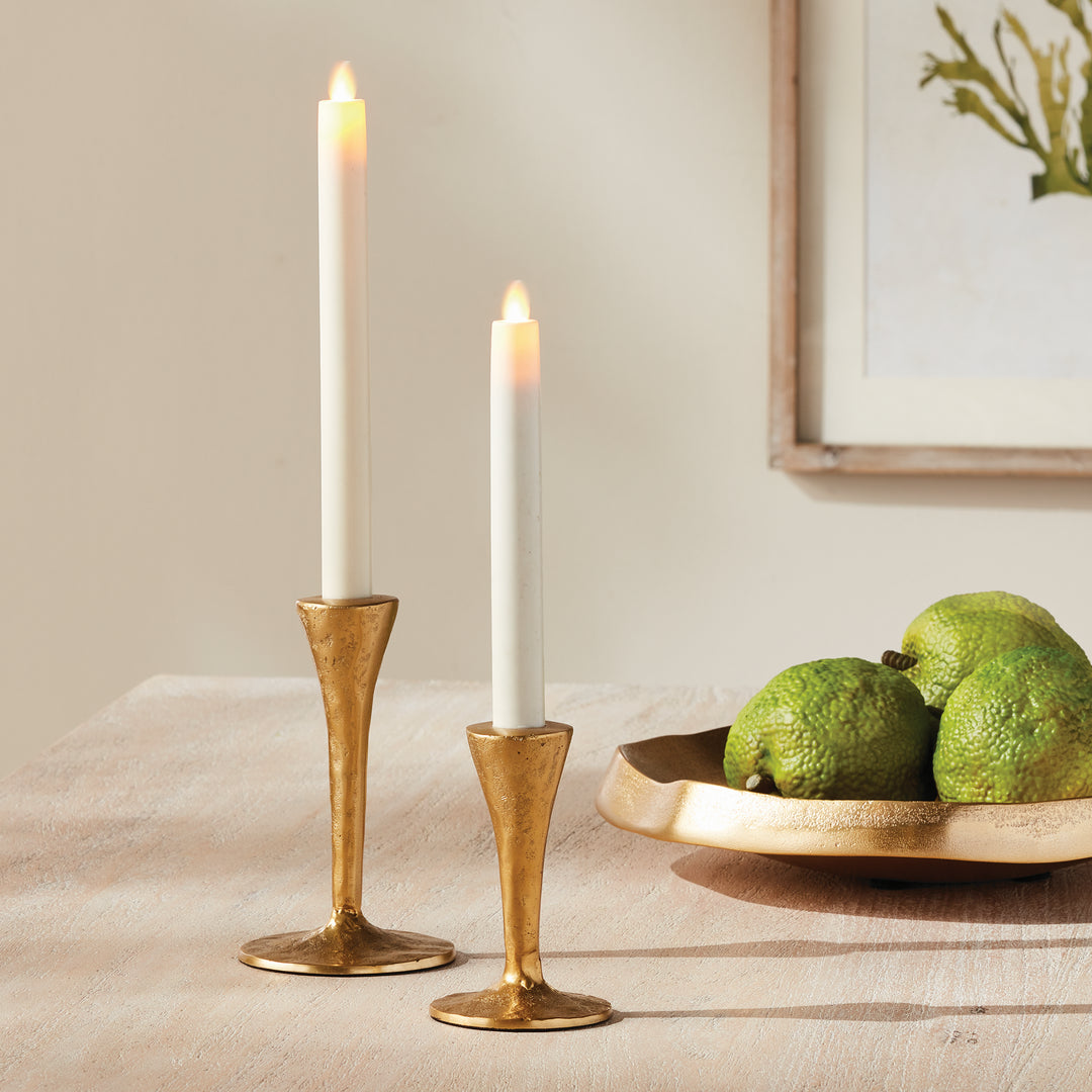 NOAH TAPER HOLDERS, SET OF 2 - Gold