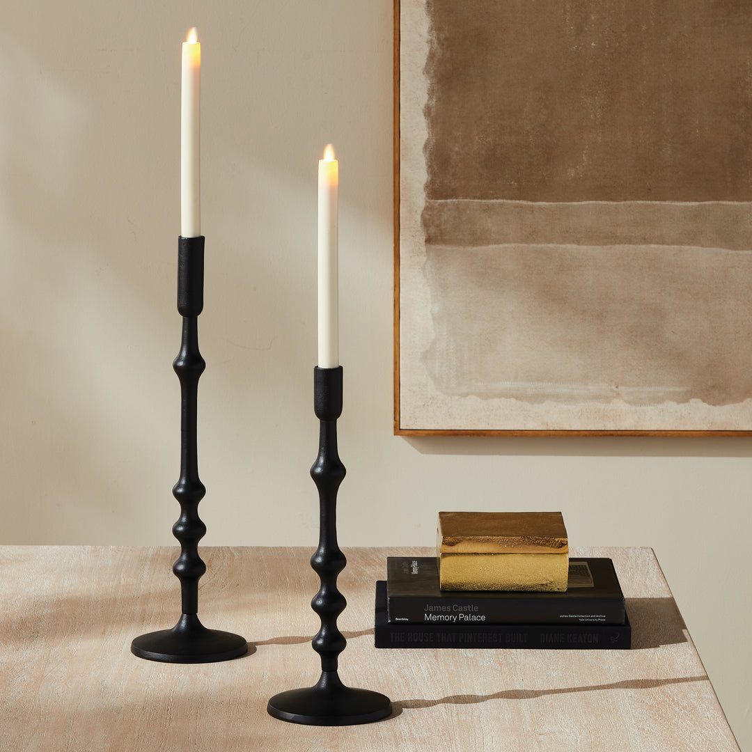 NICHOLAS TAPER HOLDERS, SET OF 2 - Black