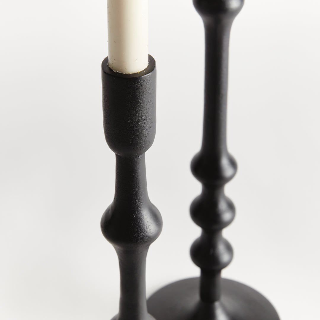 NICHOLAS TAPER HOLDERS, SET OF 2 - Black