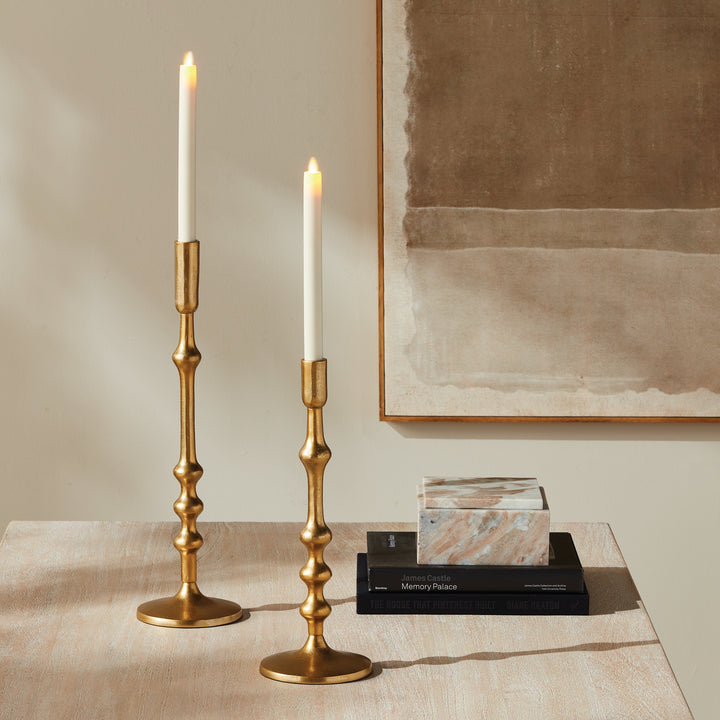 NICHOLAS TAPER HOLDERS, SET OF 2 - Gold