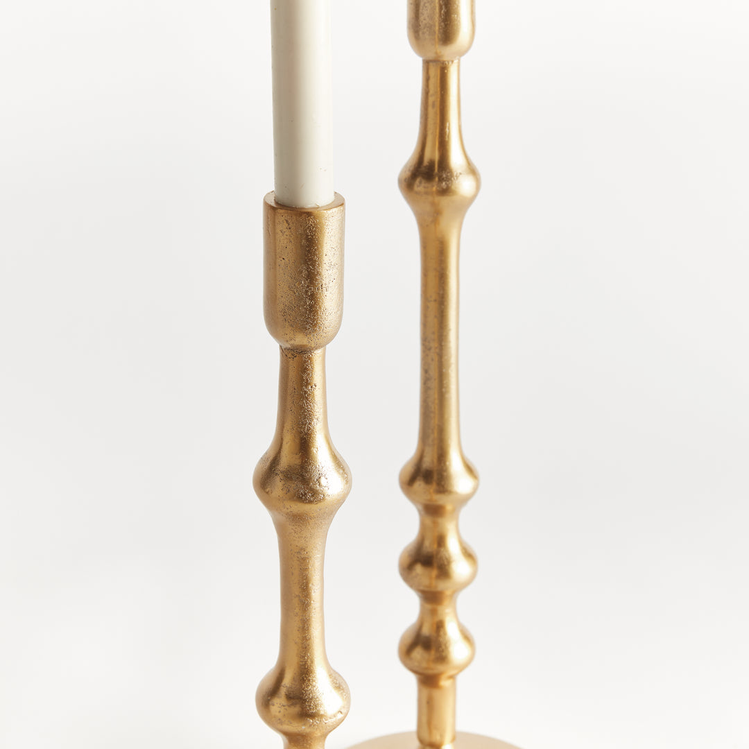 NICHOLAS TAPER HOLDERS, SET OF 2 - Gold