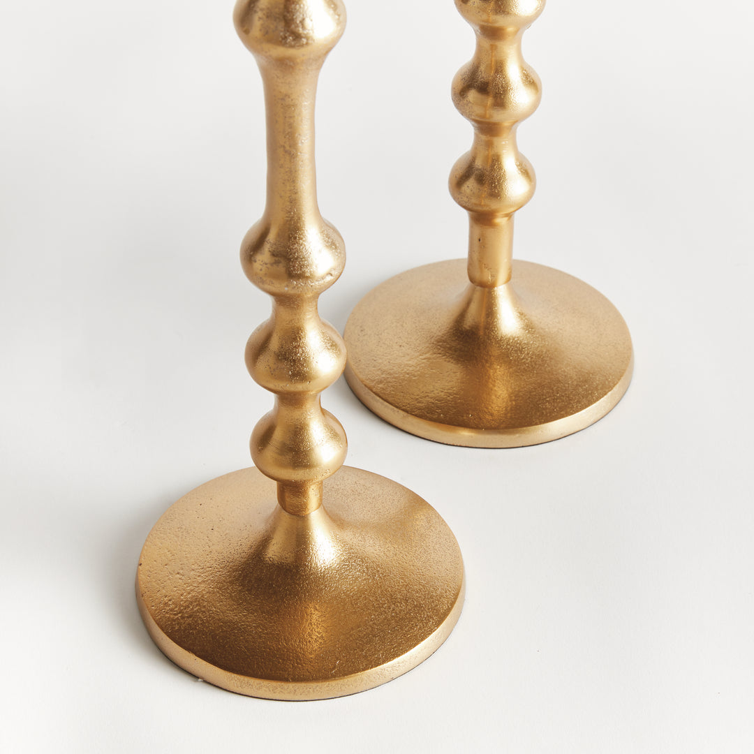 NICHOLAS TAPER HOLDERS, SET OF 2 - Gold