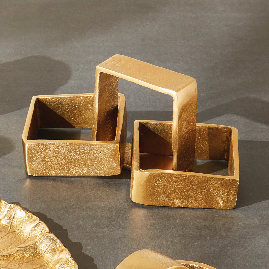 CORBIN SQUARE CHAIN SCULPTURE - Gold