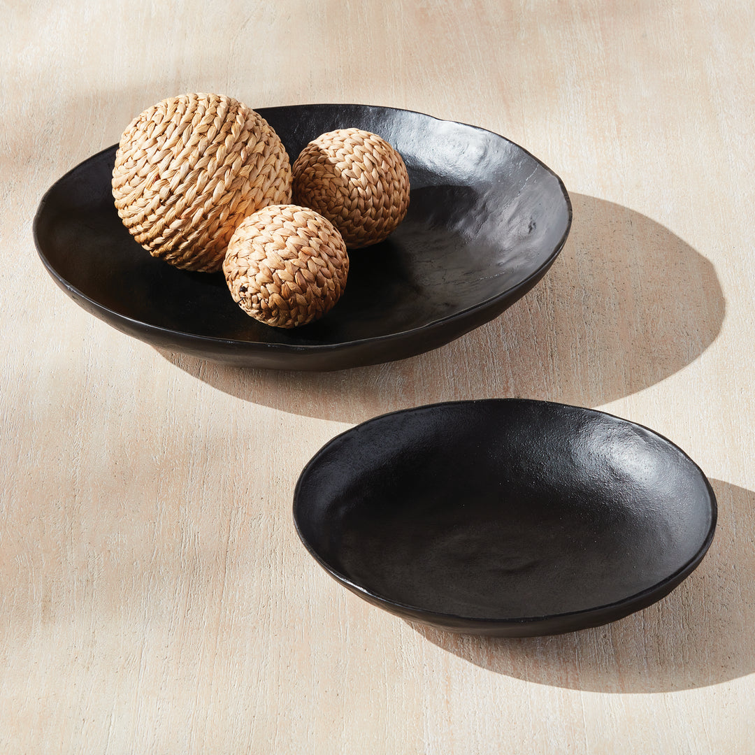 ASHWIN DECORATIVE BOWLS, SET OF 2 - Black