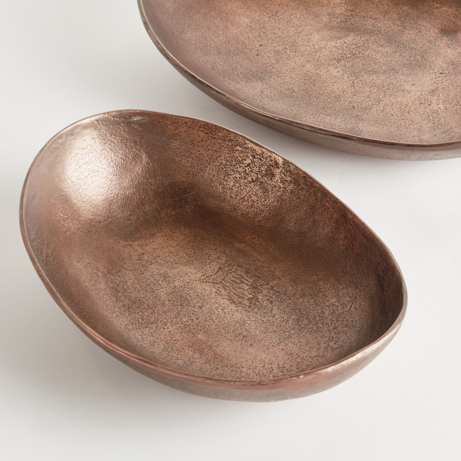 JANAE OVAL DECORATIVE BOWLS, SET OF 2 - Brown