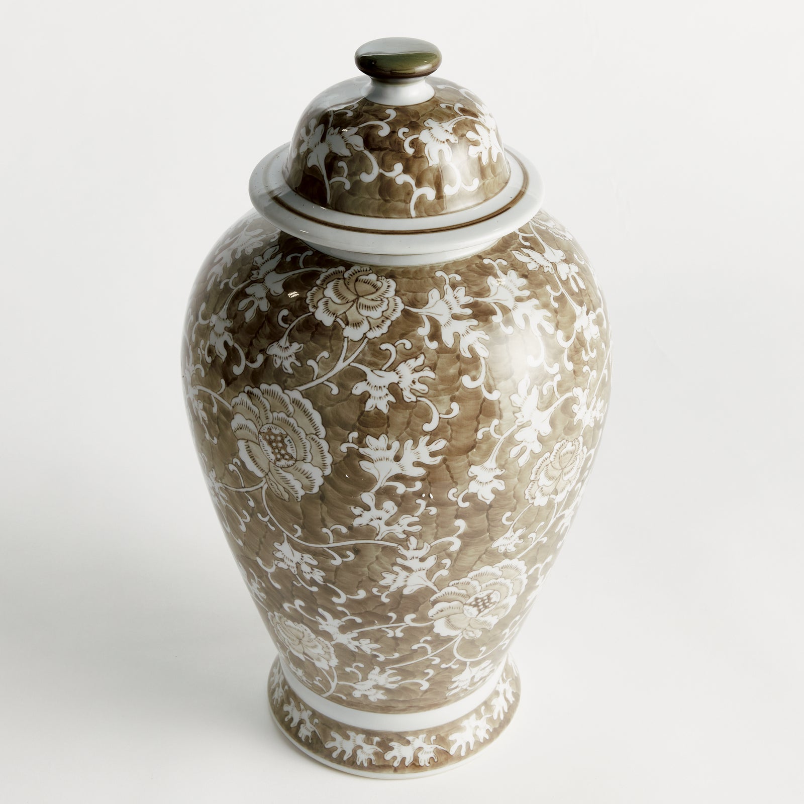 PROVINCE LOTUS LIDDED GINGER JAR