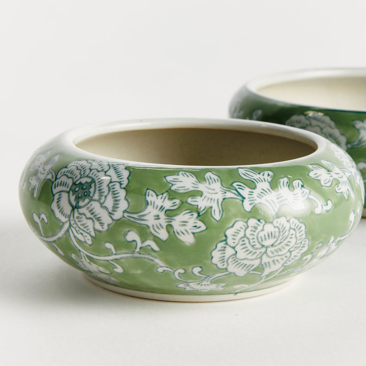 IMPERIAL LOTUS LOW POTS, SET OF 2