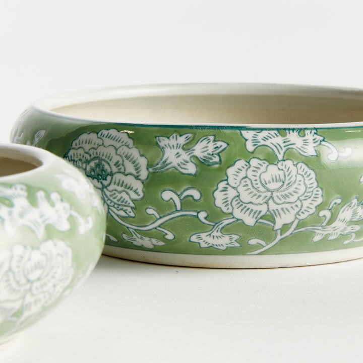IMPERIAL LOTUS LOW POTS, SET OF 2