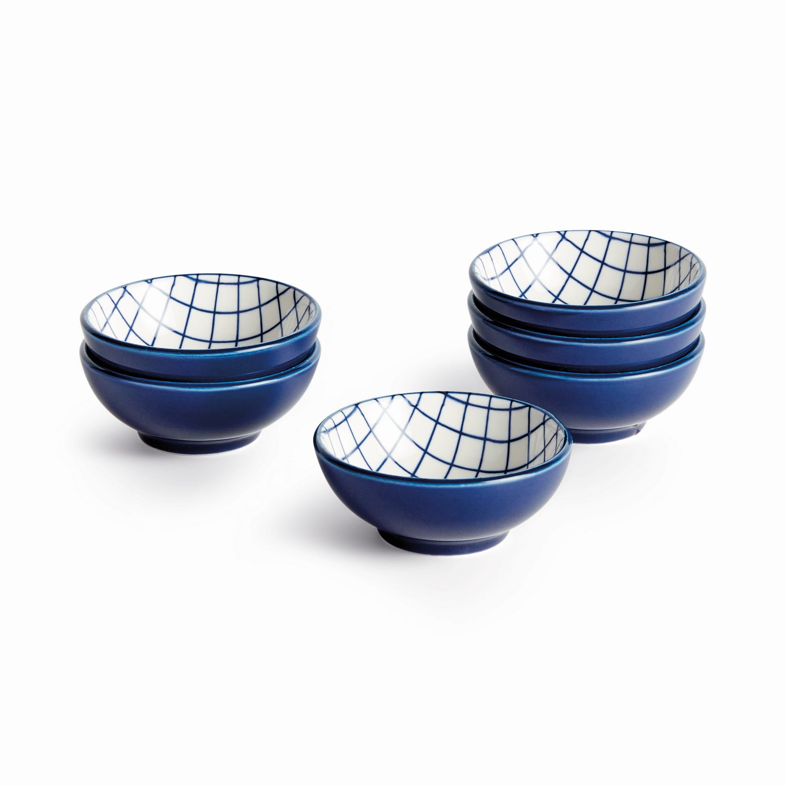 STRIA GRID DIP BOWLS, SET OF 6