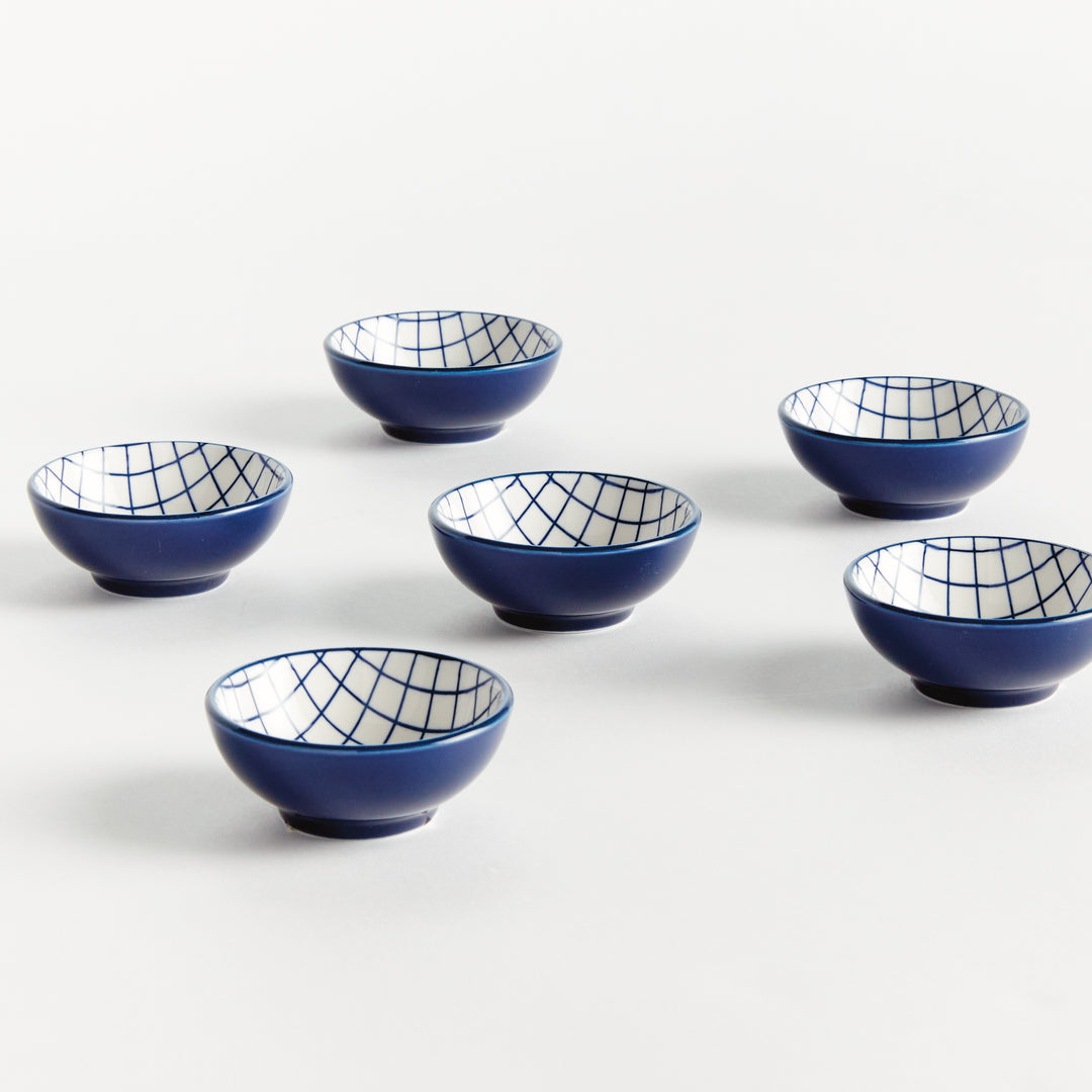 STRIA GRID DIP BOWLS, SET OF 6