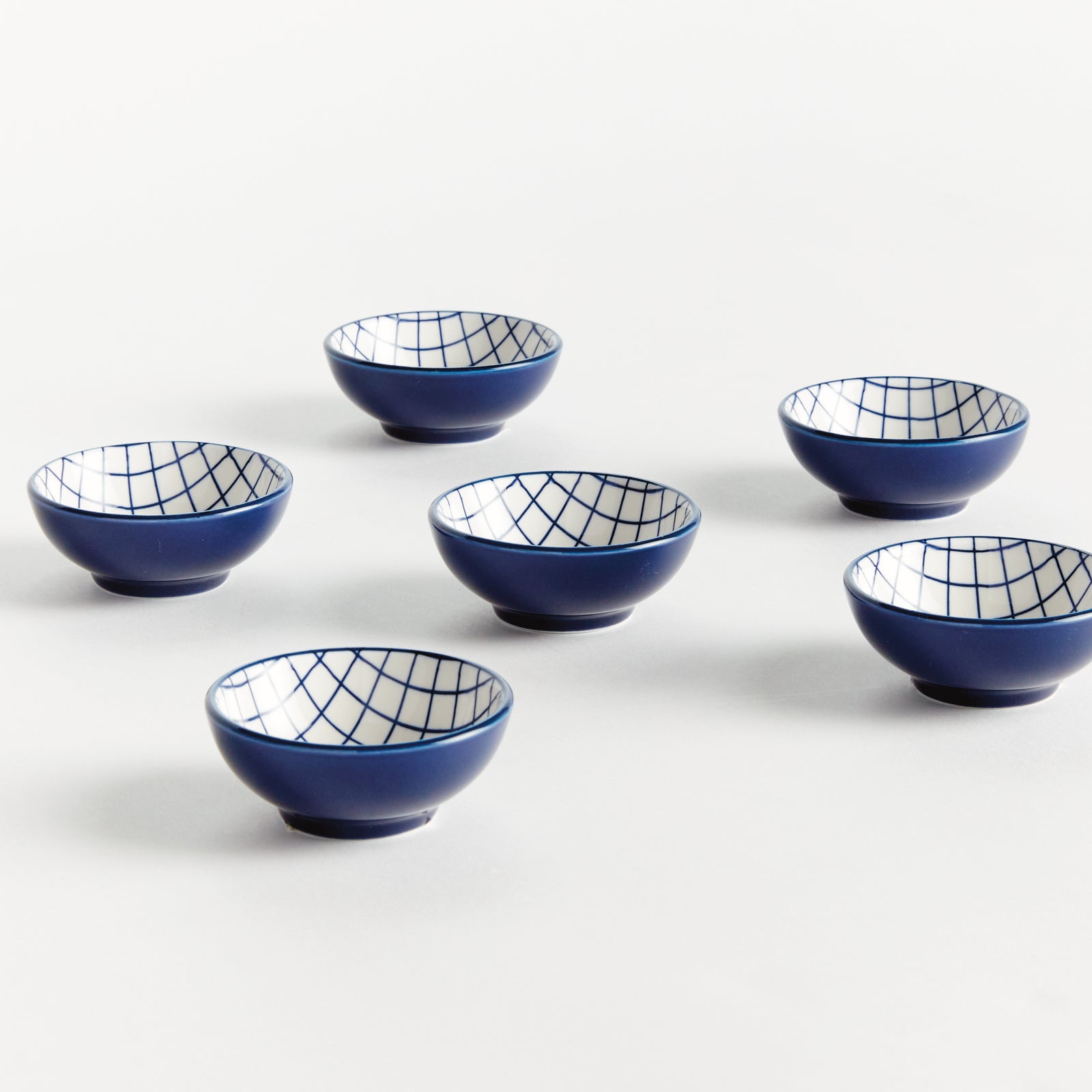 STRIA GRID DIP BOWLS, SET OF 6
