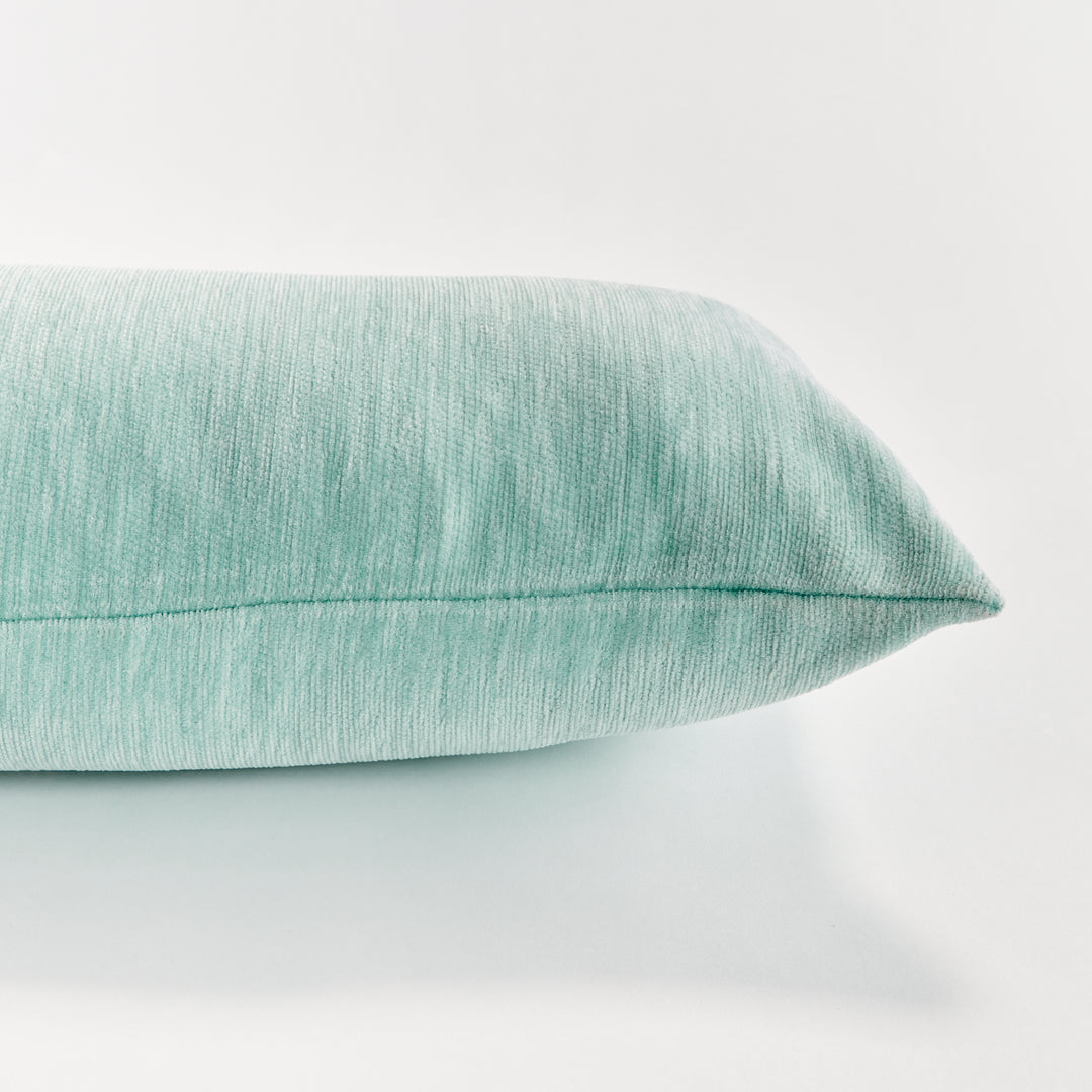 SURI LUMBAR INDOOR-OUTDOOR PILLOW - Seafoam/White
