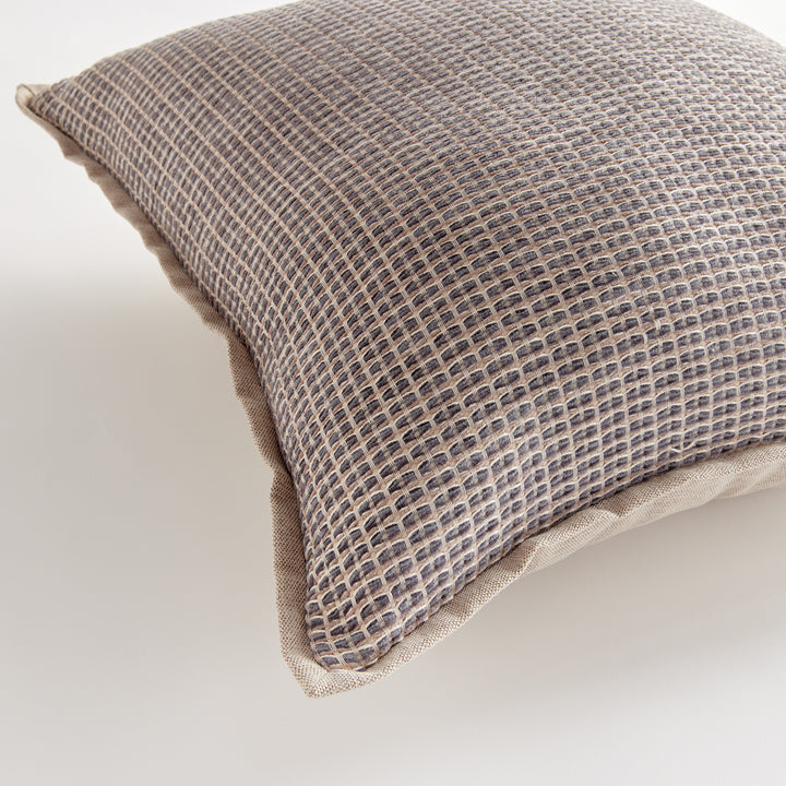 SASHA SQUARE INDOOR OUTDOOR PILLOW 20" - Taupe / Dark Gray