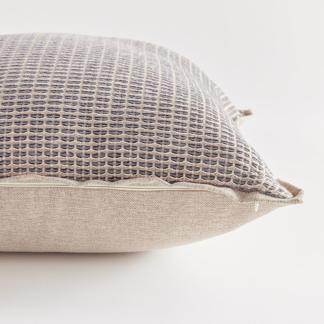 SASHA SQUARE INDOOR OUTDOOR PILLOW 20" - Taupe / Dark Gray