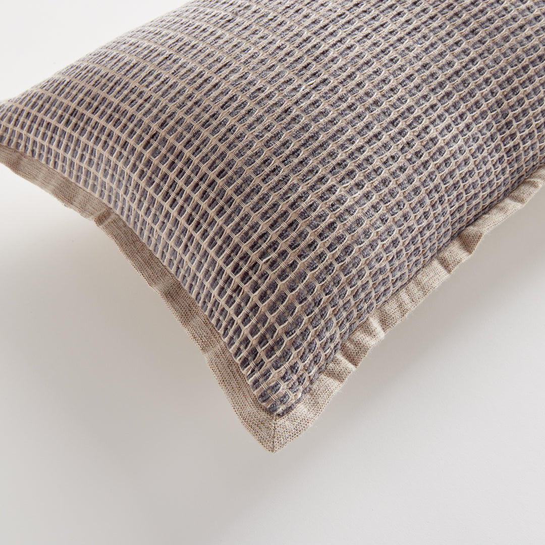 SASHA LUMBAR INDOOR OUTDOOR PILLOW - Taupe / Dark Gray