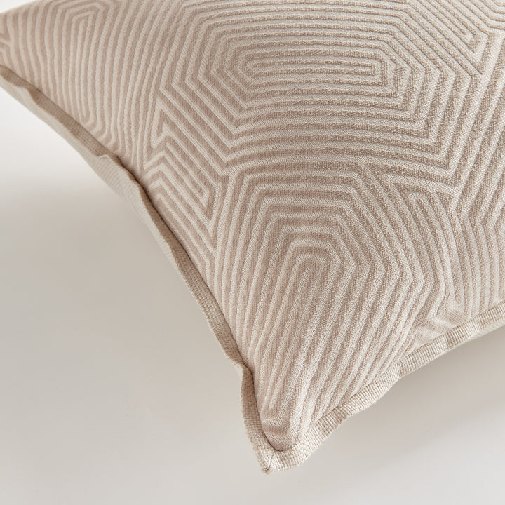 GEO SQUARE INDOOR-OUTDOOR PILLOW 24" - Khaki/Cream