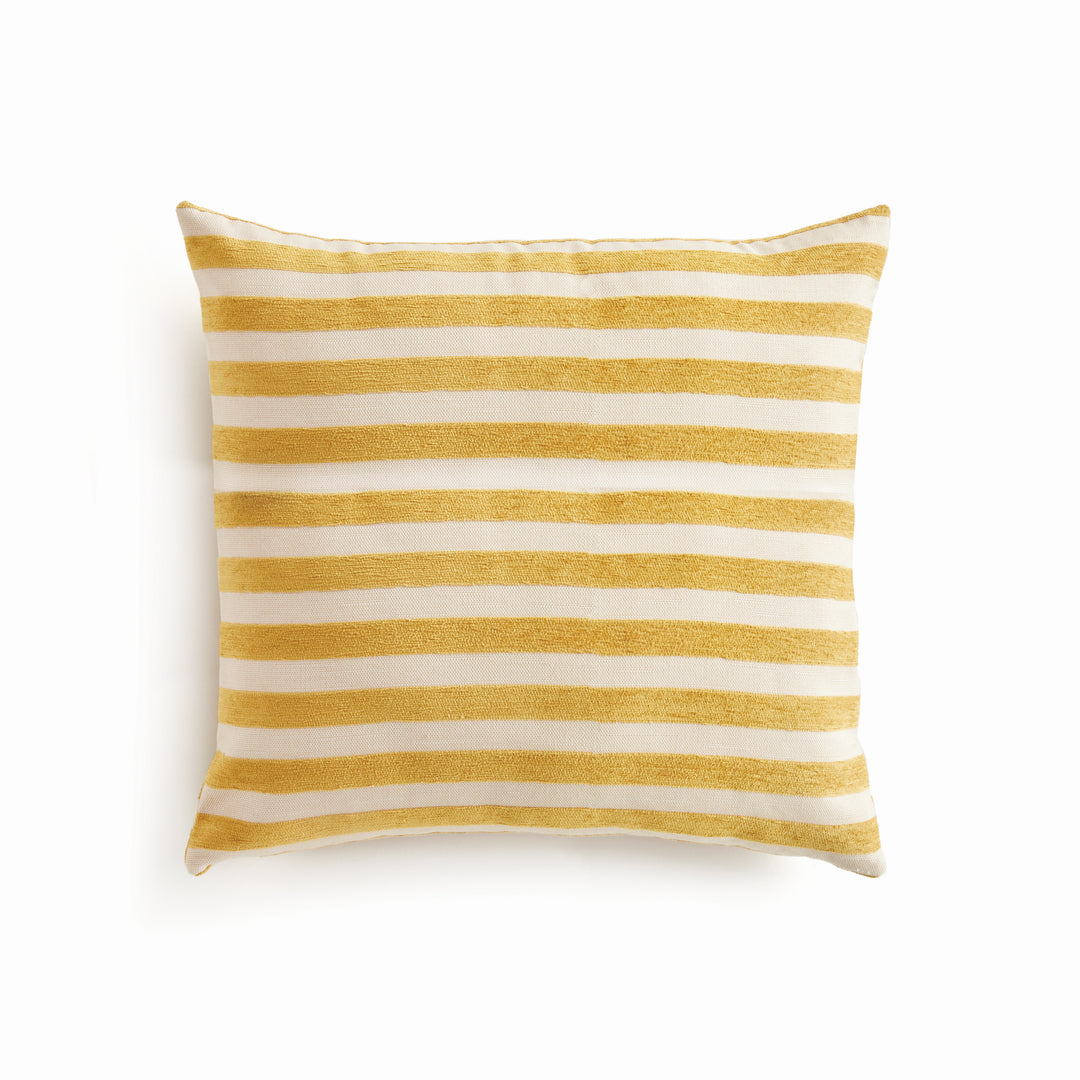 GRANT SQUARE INDOOR-OUTDOOR PILLOW 20" - Goldenrod/Cream