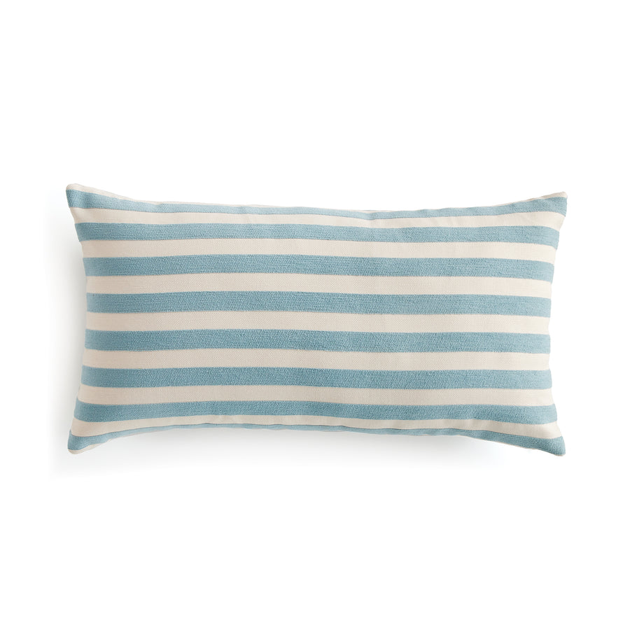 GRANT LUMBAR INDOOR OUTDOOR PILLOW - Blue / Ecru