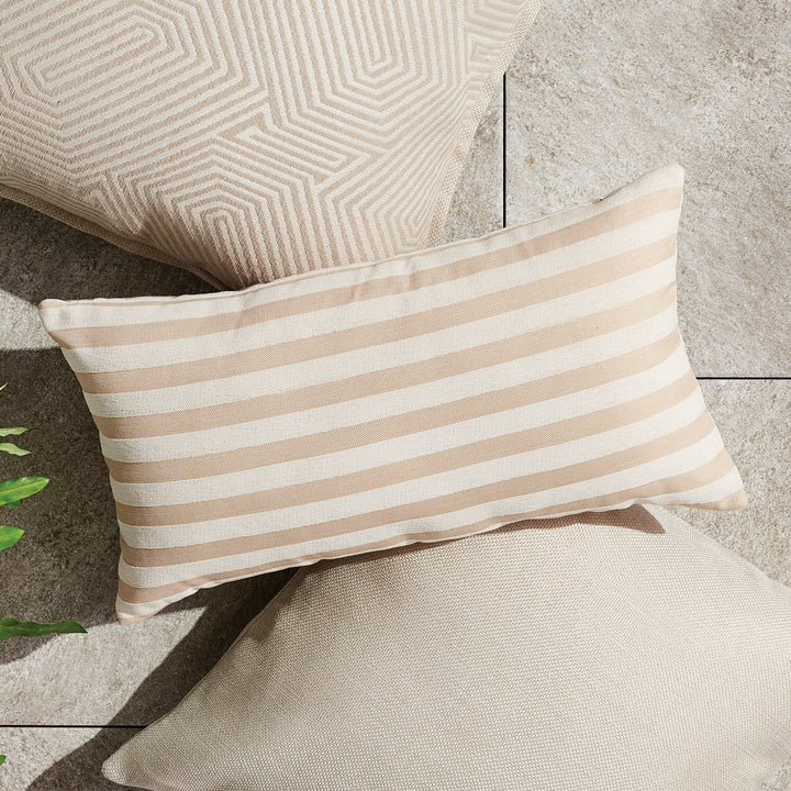 GRANT LUMBAR INDOOR OUTDOOR PILLOW - Khaki / Cream