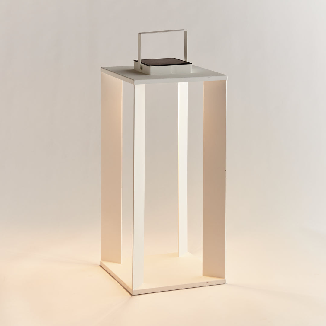 HANLEY SOLAR LED LANTERN 24" - Matte White