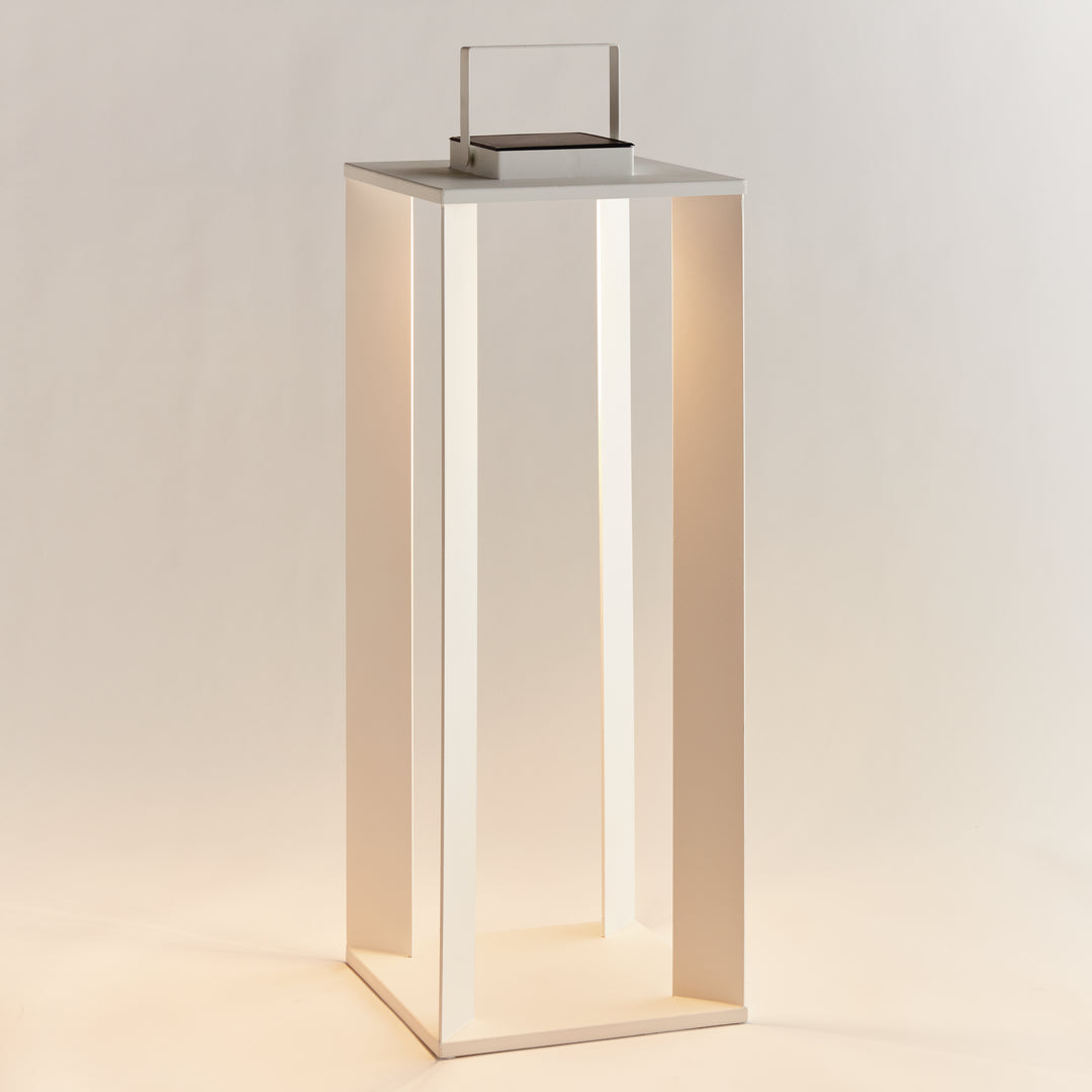 HANLEY SOLAR LED LANTERN 30" - Matte White